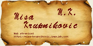 Miša Krupniković vizit kartica
